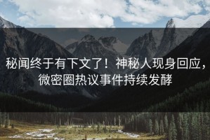 秘闻终于有下文了！神秘人现身回应，微密圈热议事件持续发酵