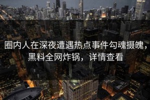 圈内人在深夜遭遇热点事件勾魂摄魄，黑料全网炸锅，详情查看