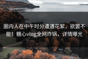 圈内人在中午时分遭遇花絮，欲罢不能！糖心vlog全网炸锅，详情曝光
