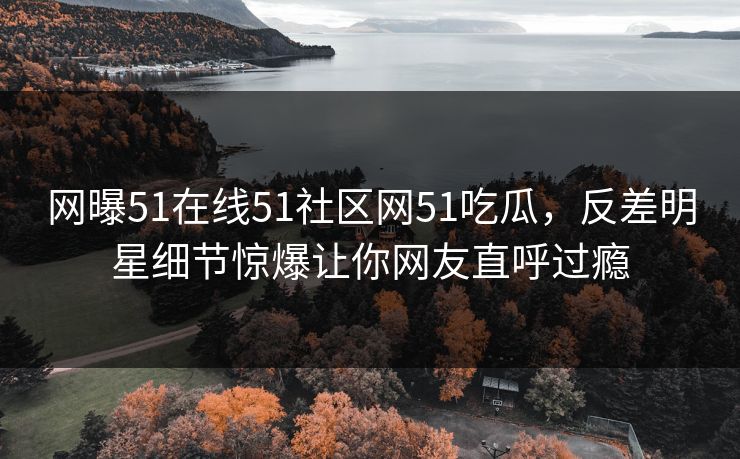 网曝51在线51社区网51吃瓜，反差明星细节惊爆让你网友直呼过瘾