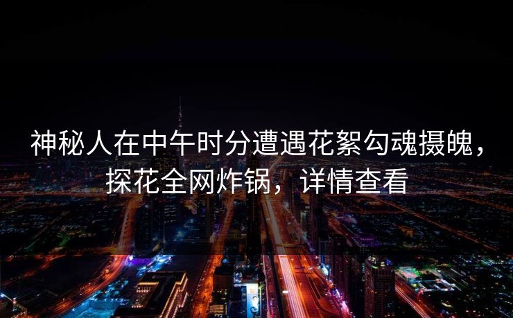 神秘人在中午时分遭遇花絮勾魂摄魄，探花全网炸锅，详情查看