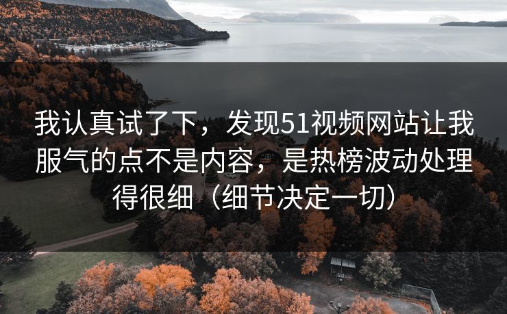 我认真试了下，发现51视频网站让我服气的点不是内容，是热榜波动处理得很细（细节决定一切）