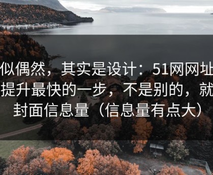 看似偶然，其实是设计：51网网址效率提升最快的一步，不是别的，就是封面信息量（信息量有点大）