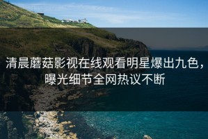 清晨蘑菇影视在线观看明星爆出九色，曝光细节全网热议不断