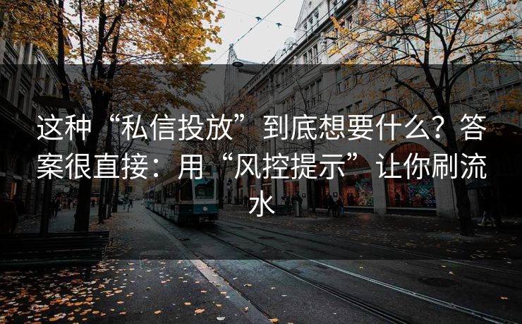 这种“私信投放”到底想要什么?答案很直接:用“风控提示”让你刷流水 这种“私信投放”到底想要什么?答案很直接:用“风控提示”让你刷流水