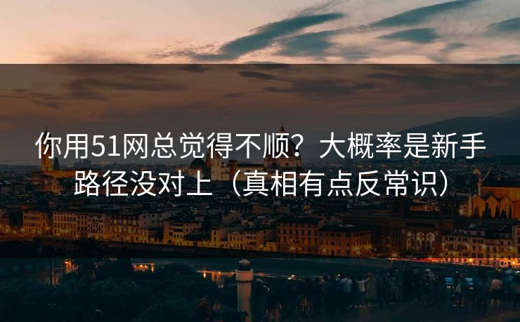 你用51网总觉得不顺?大概率是新手路径没对上(真相有点反常识) 你用51网总觉得不顺?大概率是新手路径没对上(真相有点反常识)