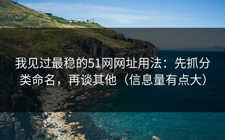 我见过最稳的51网网址用法:先抓分类命名,再谈其他(信息量有点大) 我见过最稳的51网网址用法:先抓分类命名,再谈其他(信息量有点大)